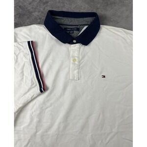 Tommy Hilfiger Polo Shirt Men's XXL White Short Sleeve Casual Classic Logo